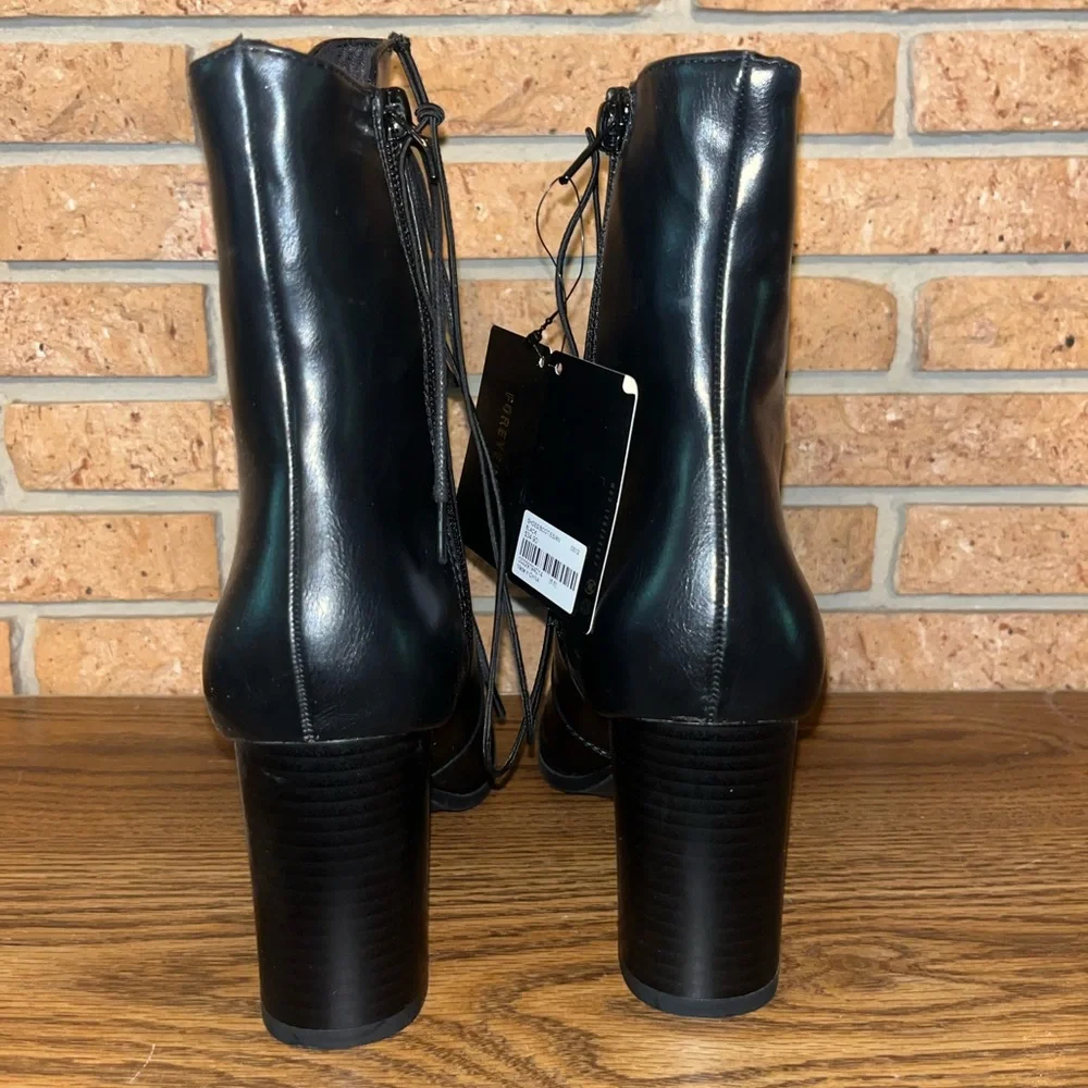 NWT NIB Forever 21 Women’s 6.5 Zip Up Heeled Boots - Picture 4 of 6
